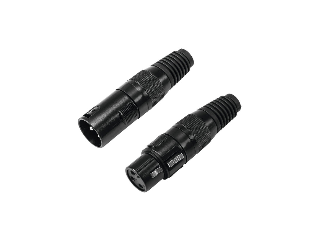 OMNITRONIC XLR-kontakt/plugg-set 3-pinners svart hus 5x
