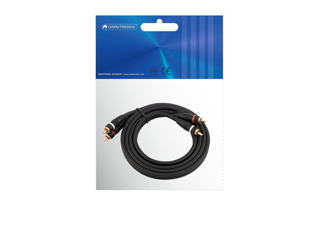 OMNITRONIC RCA-kabel 2x2 jord 1.5m