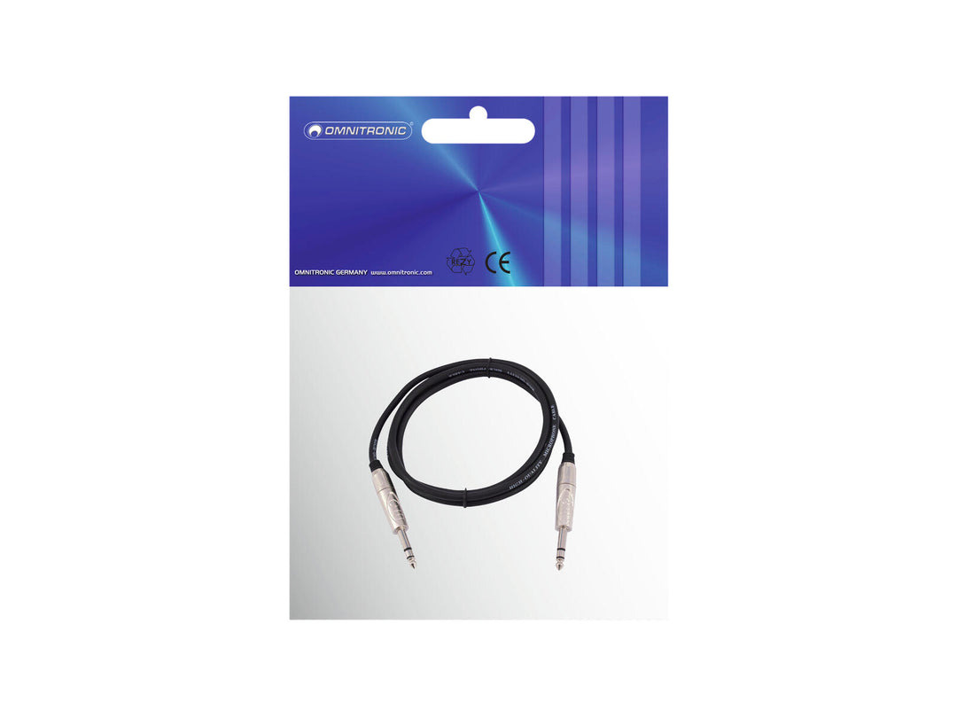 OMNITRONIC Jack-kabel 6.3 stereo 1m bk ROAD