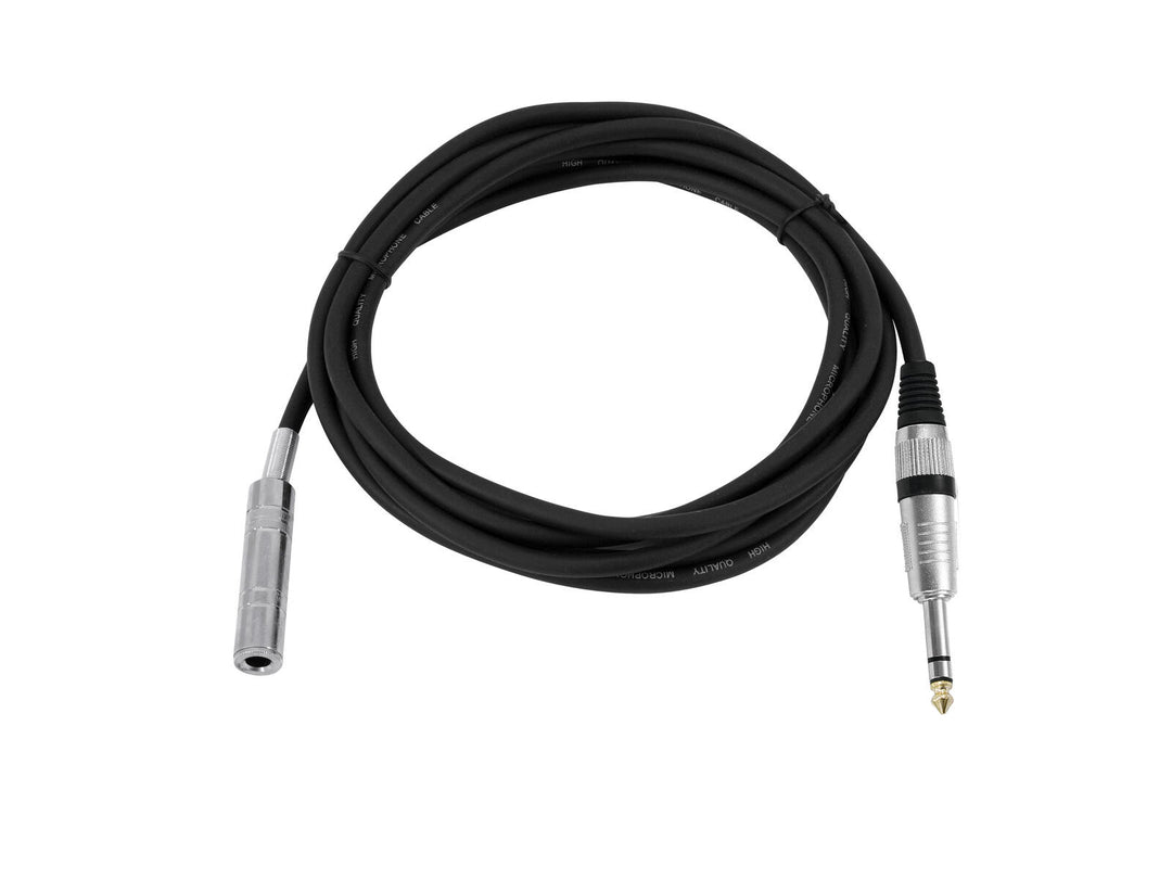 OMNITRONIC Jack forlengelse 6.3 stereo 3m bk