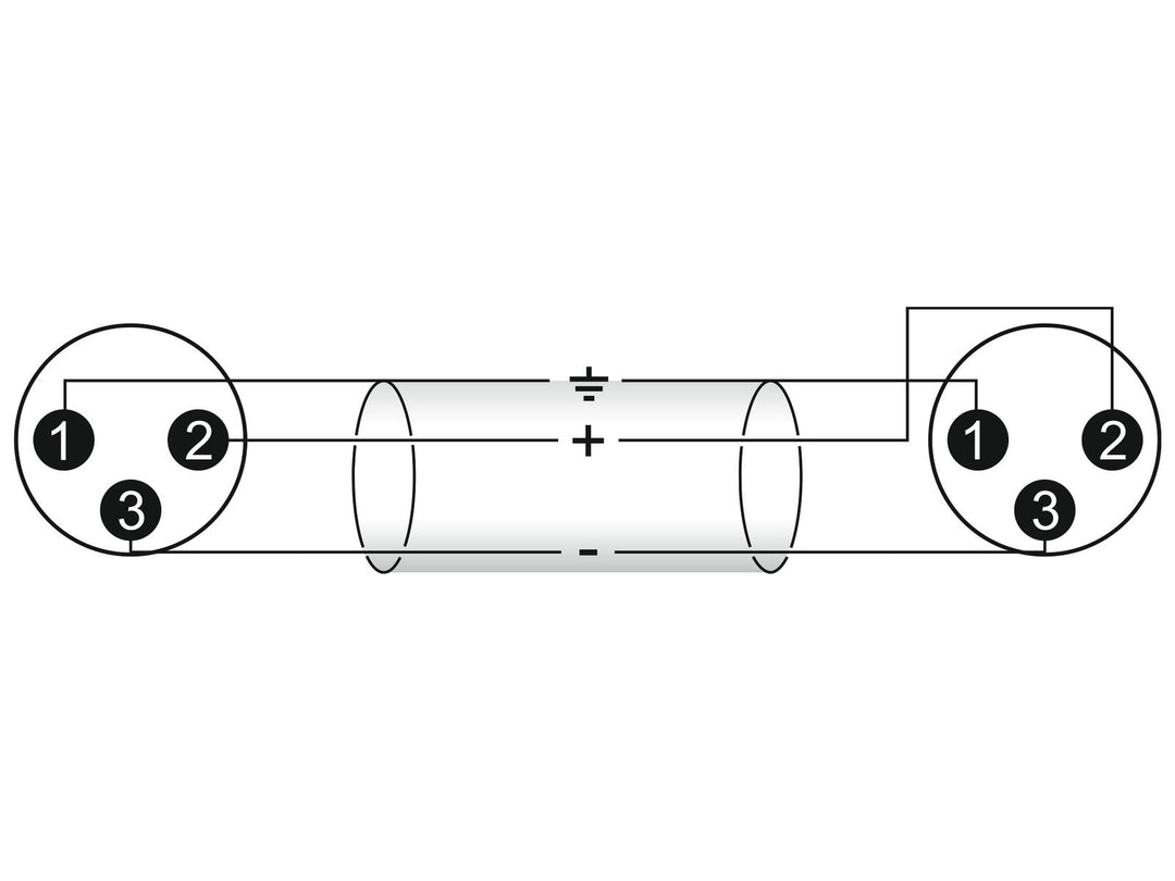 OMNITRONIC Adapterkabel XLR(M)/XLR(M) 0.2m bk