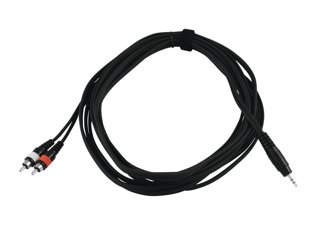 OMNITRONIC adapterkabel 3.5 Jack/2xRCA 6m bk