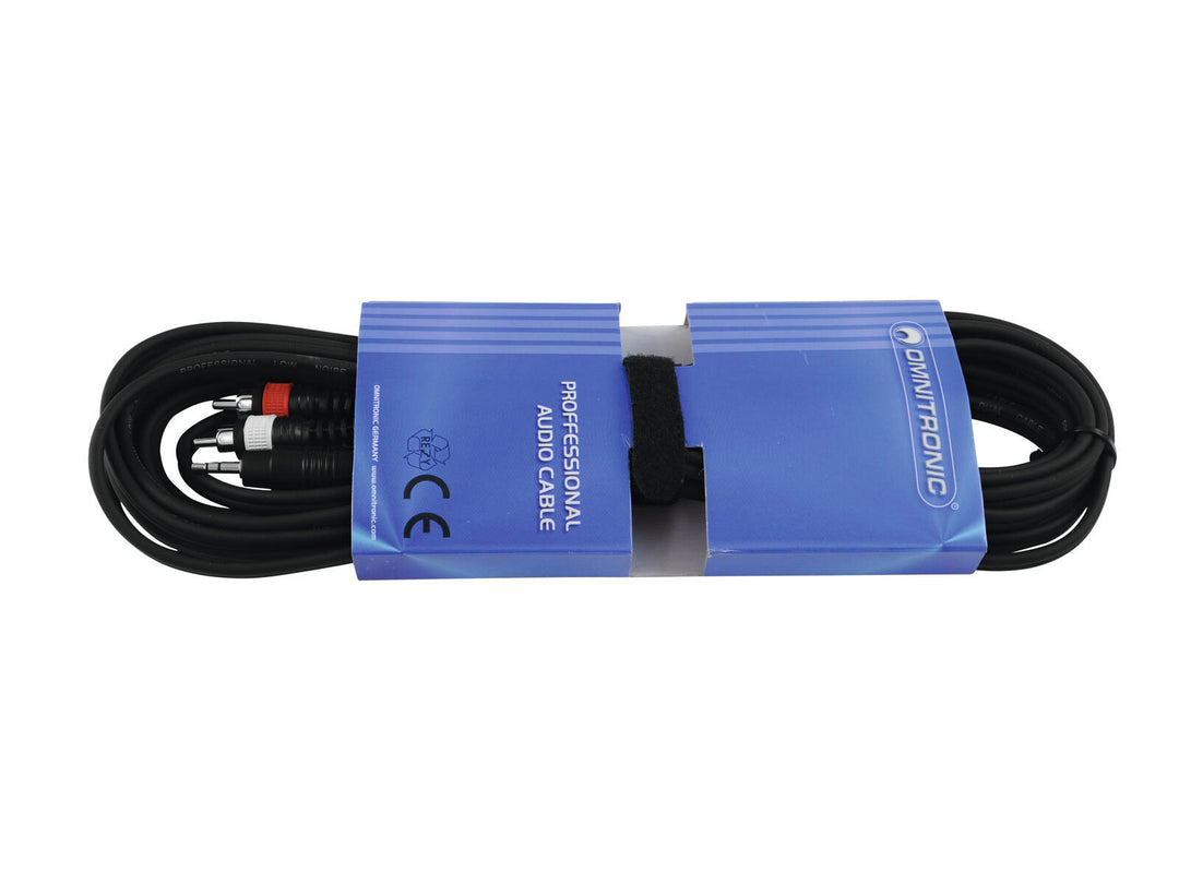 OMNITRONIC adapterkabel 3.5 Jack/2xRCA 6m bk