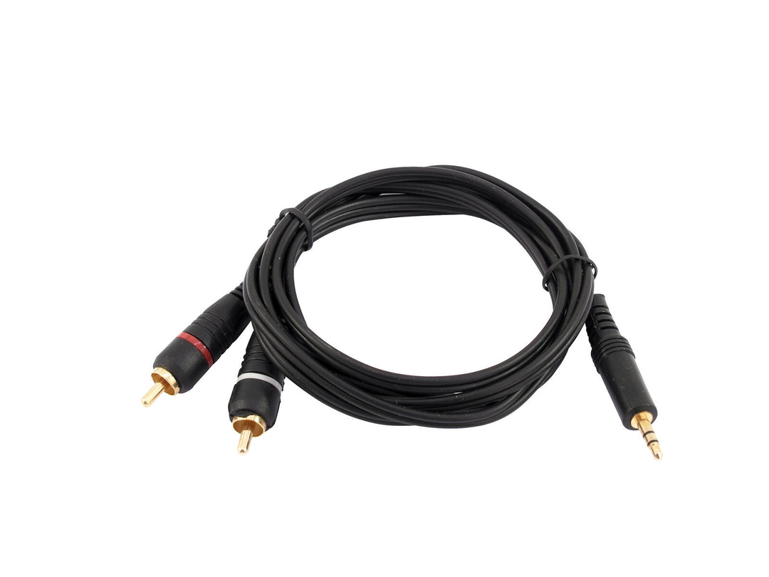 OMNITRONIC Adapterkabel 3.5 Jack/2xRCA 3m bk