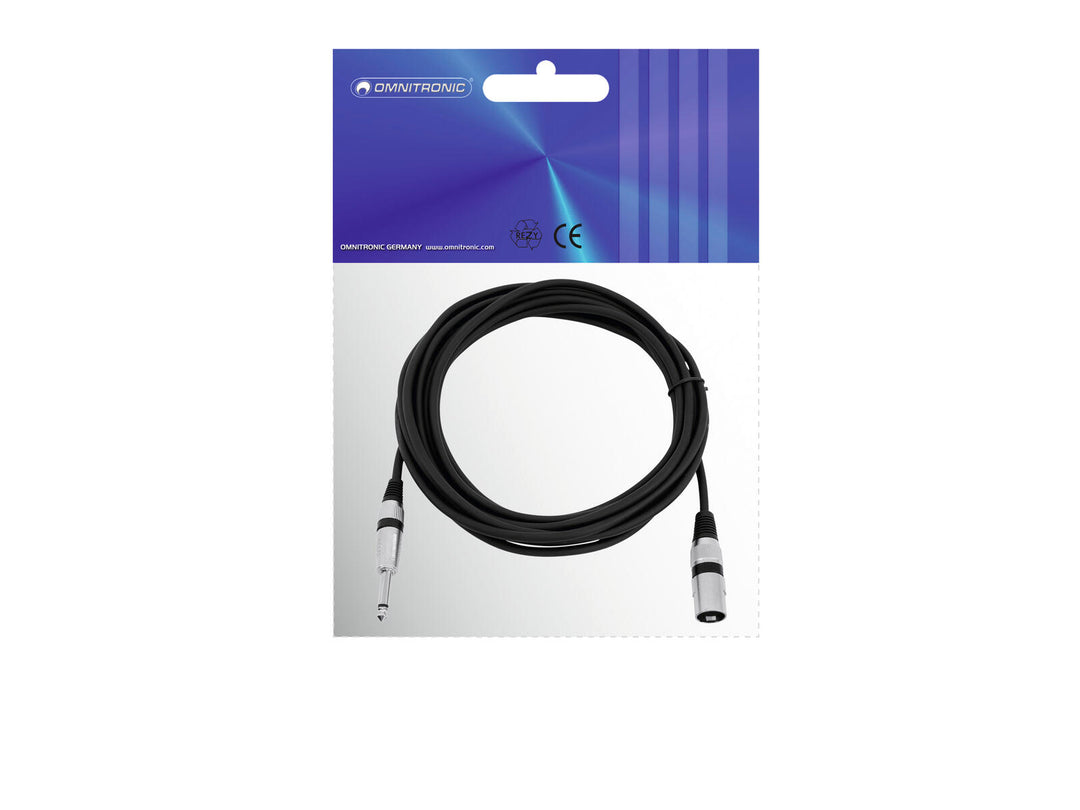 OMNITRONIC Adapterkabel XLR(M)/Jack mono 5 m bk