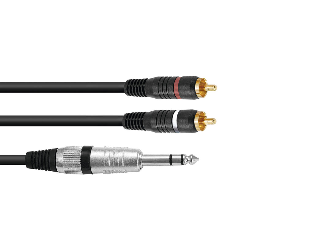 OMNITRONIC Adapterkabel Jack stereo/2xRCA 1,5 m