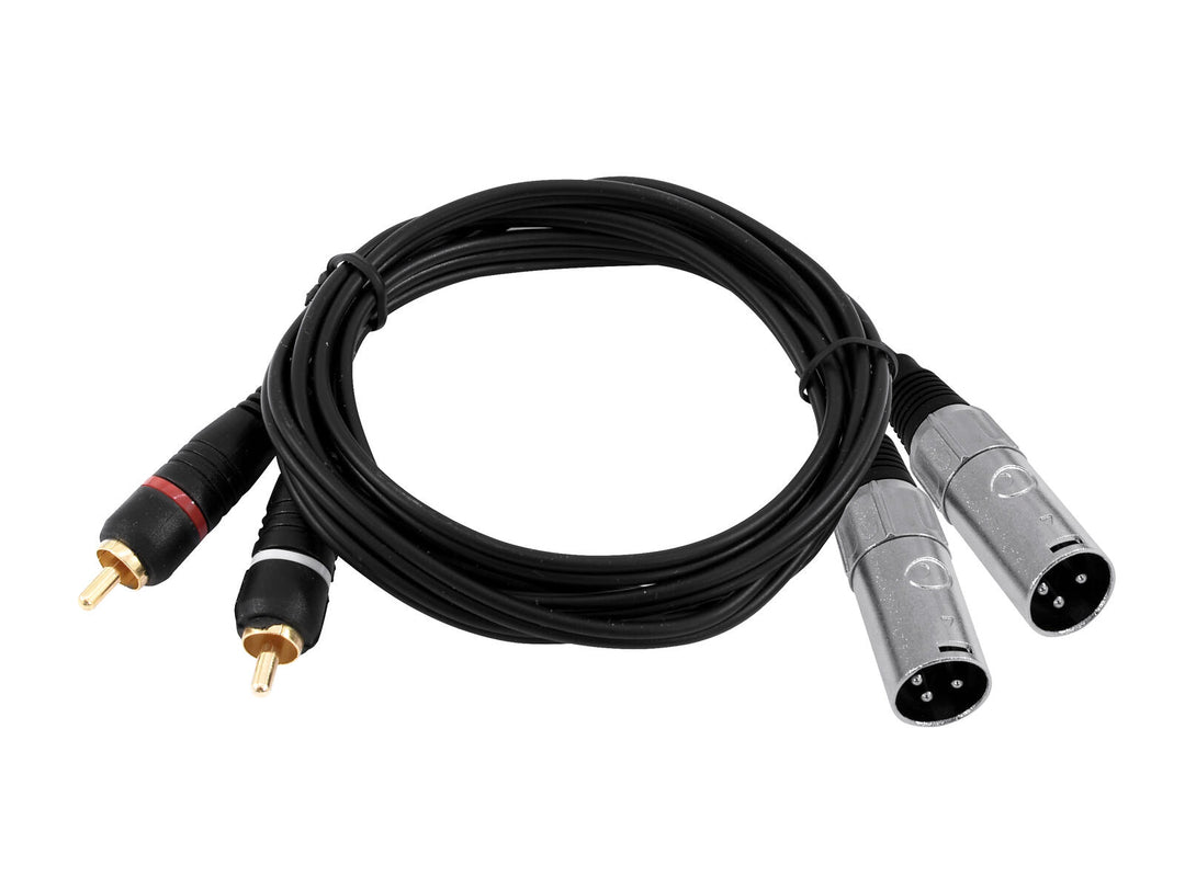 OMNITRONIC adapterkabel 2xXLR(M)/2xRCA 3 m bk