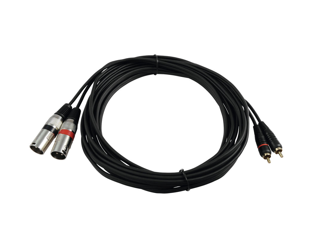 OMNITRONIC adapterkabel 2xXLR(M)/2xRCA 6m bk