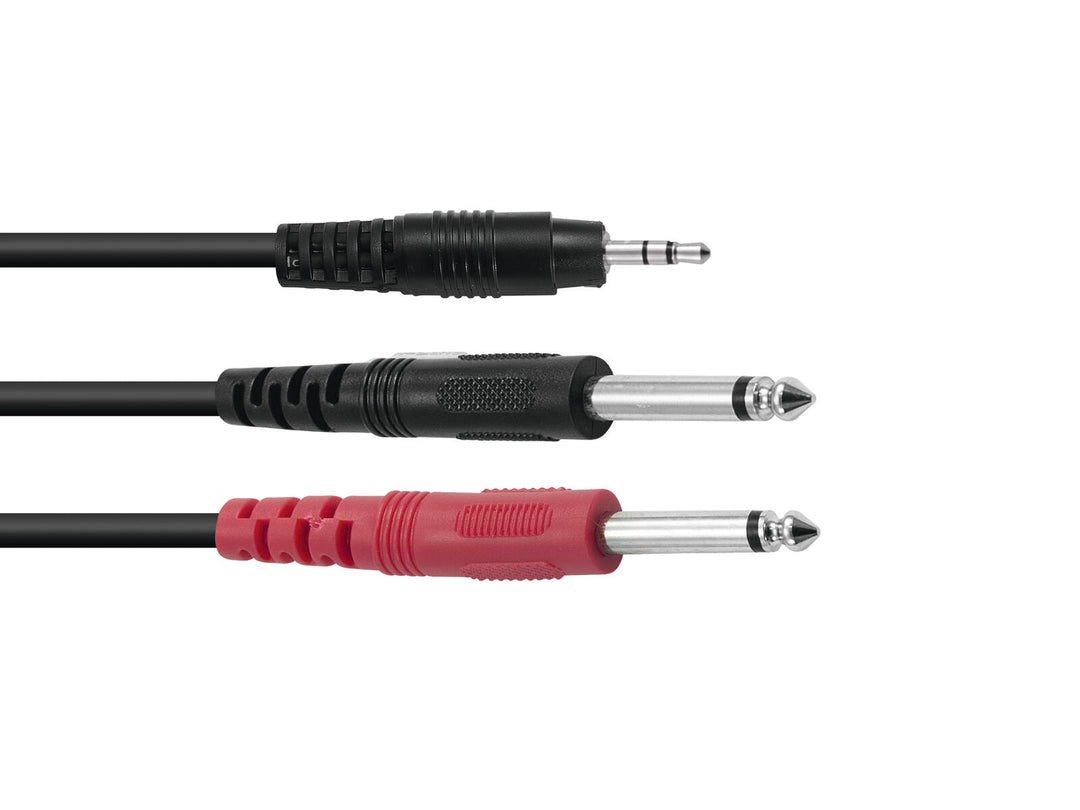 OMNITRONIC adapterkabel 3.5 Jack/2xJack ECO 1.5 m bk