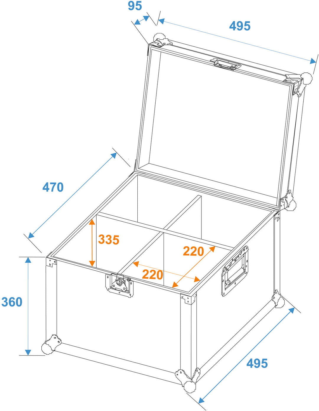 ROADINGER flightcase EP-56 4x PAR-56 spot, lang