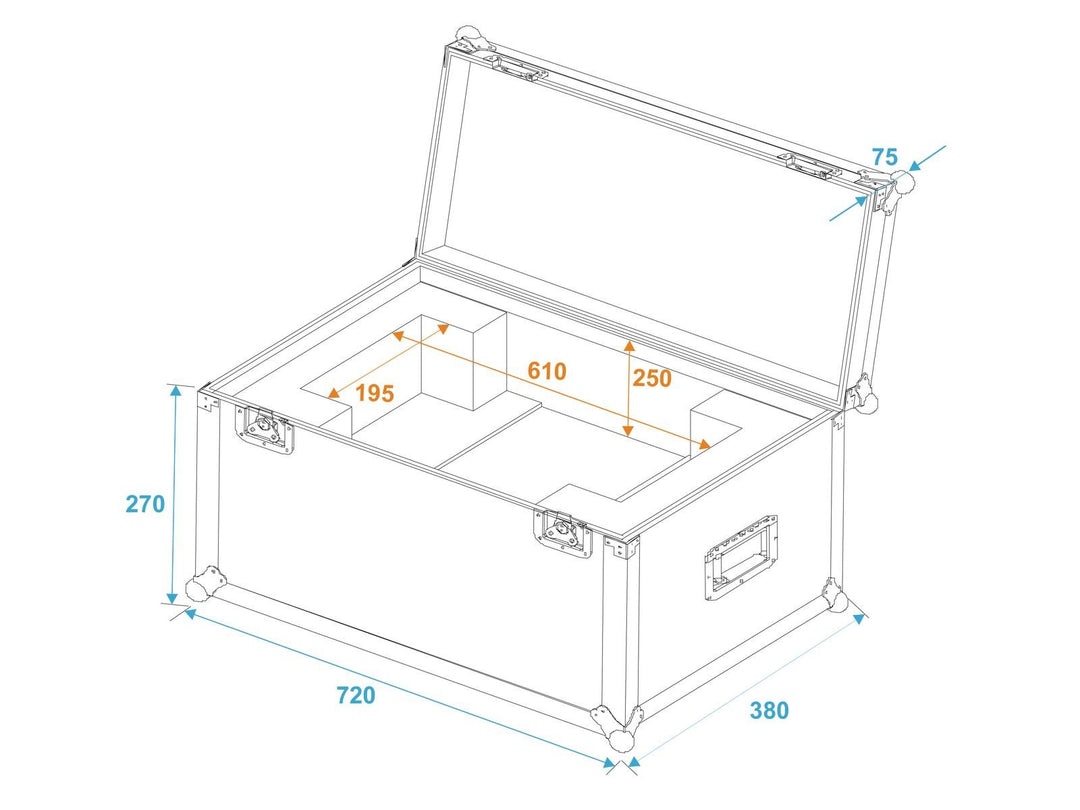 ROADINGER Flightcase for følgespot SL-160 / SL-350