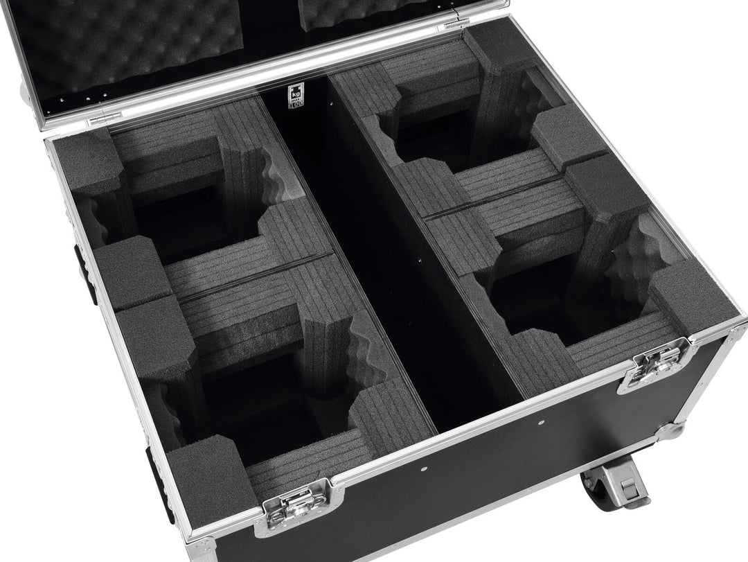 ROADINGER Flightcase 4x LED TMH-X1 Moving Head Beam med hjul
