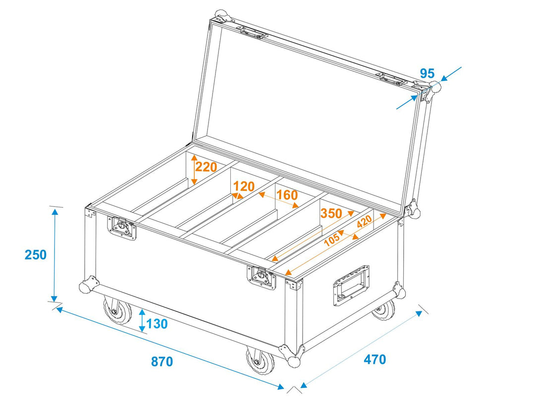 ROADINGER transportkoffert 4x LED PLL-384