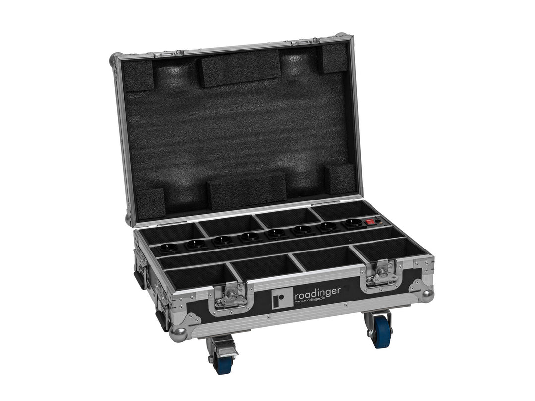 ROADINGER flightcase for 8x AKKU Mini IP UP-4 QCL Spot MK2 med ladefunksjon