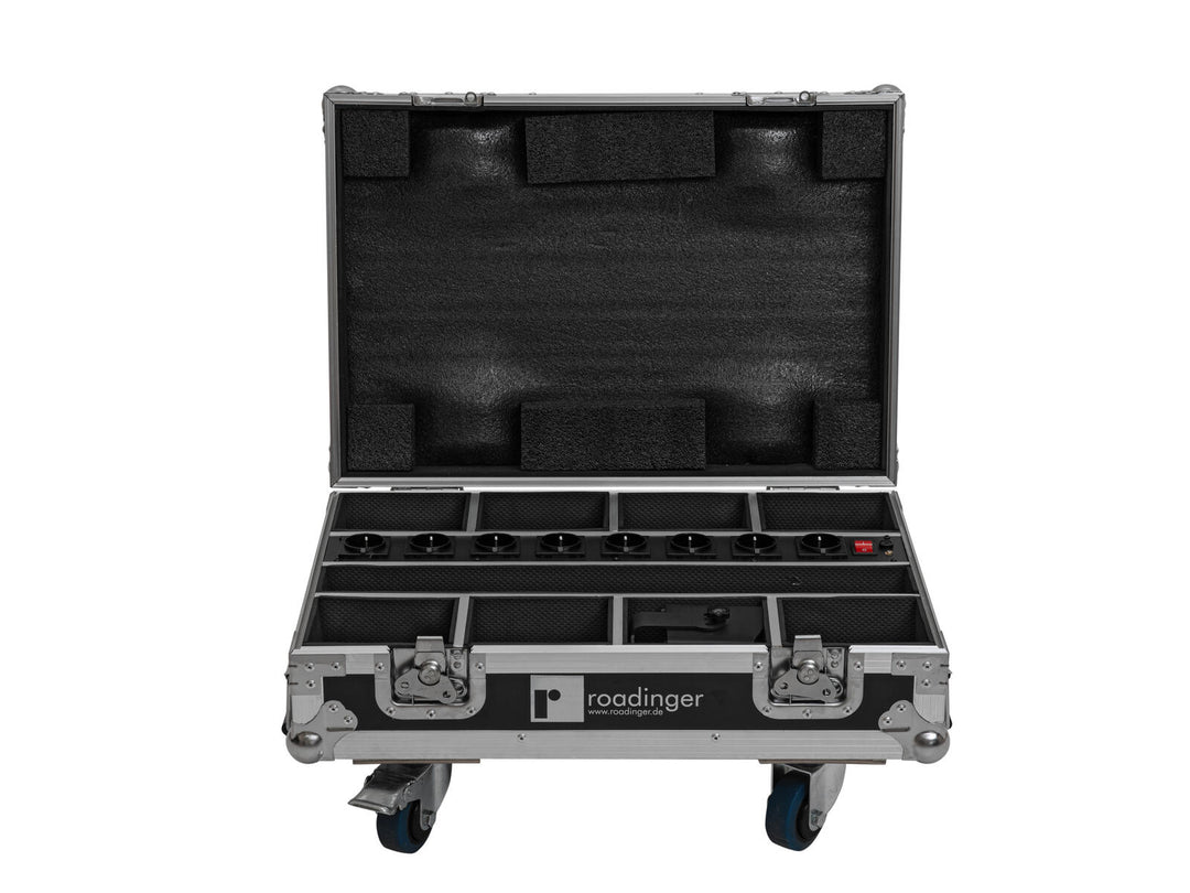 ROADINGER flightcase for 8x AKKU Mini IP UP-4 QCL Spot MK2 med ladefunksjon