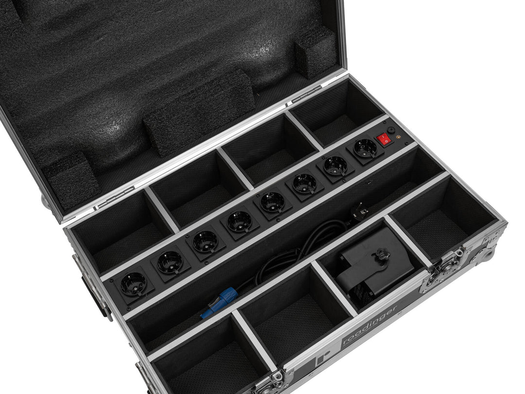 ROADINGER flightcase for 8x AKKU Mini IP UP-4 QCL Spot MK2 med ladefunksjon