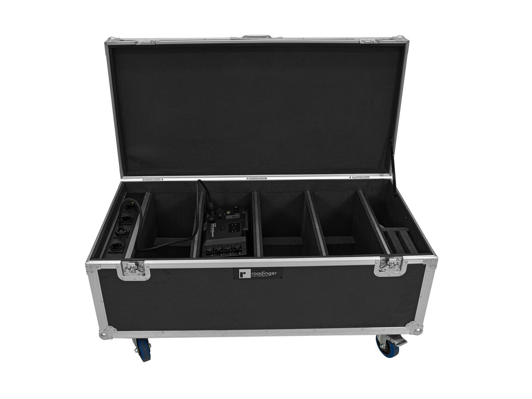 ROADINGER Flightcase 4x AKKU Multiflood IP 18x10W RGBW Wash CRMX med ladefunksjon