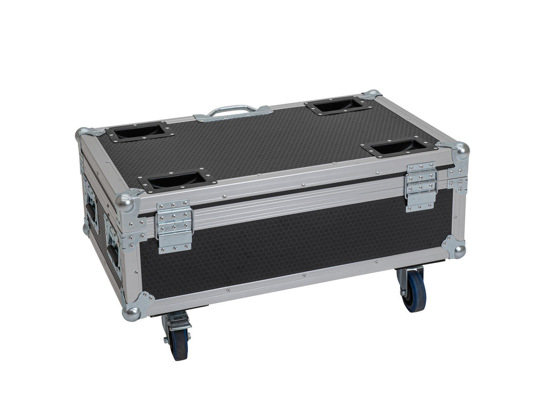 ROADINGER Flightcase 6x AKKU UP-4 QCL Spot QuickDMX MK2 med ladefunksjon og hjul