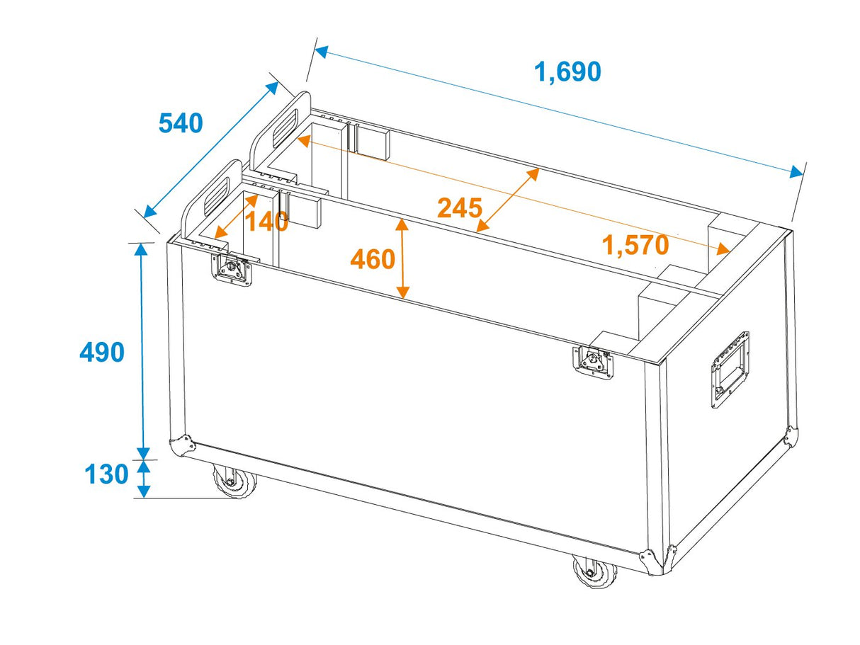 Roadinger Flightcase 2x LCD ZL65
