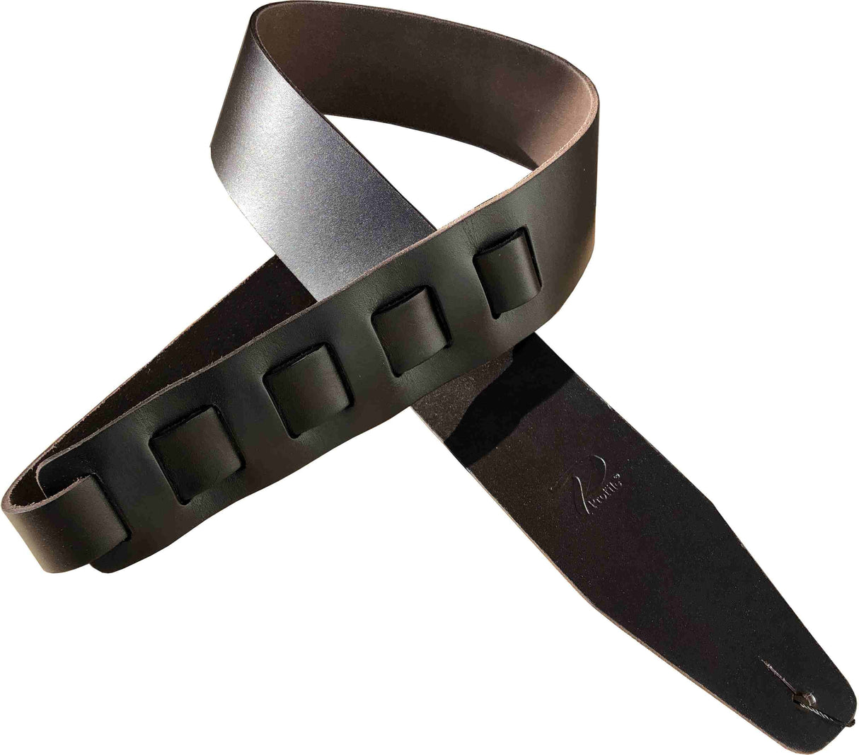 Profile STW/FPB-BK Pro italiensk lær gitarrestrap - svart