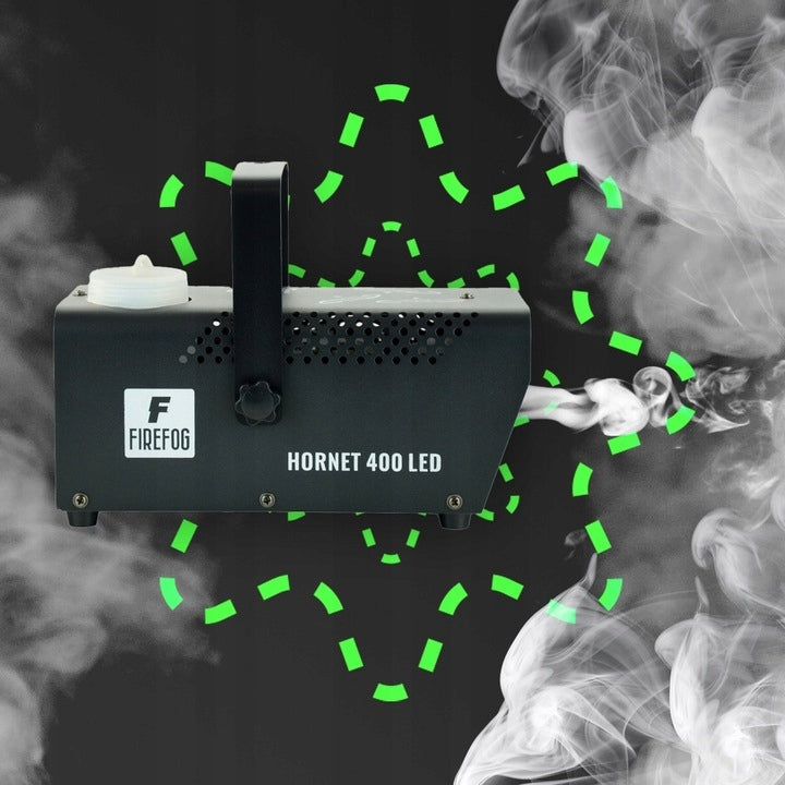 Firefog Hornet 400LED røykmaskin 400 W med LED og 2 fjernkontroller, svart