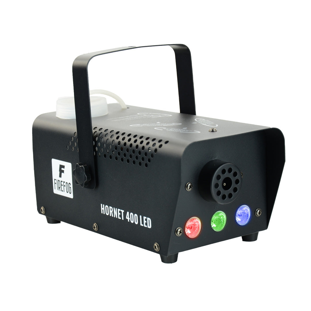 Firefog Hornet 400LED røykmaskin 400 W med LED og 2 fjernkontroller, svart