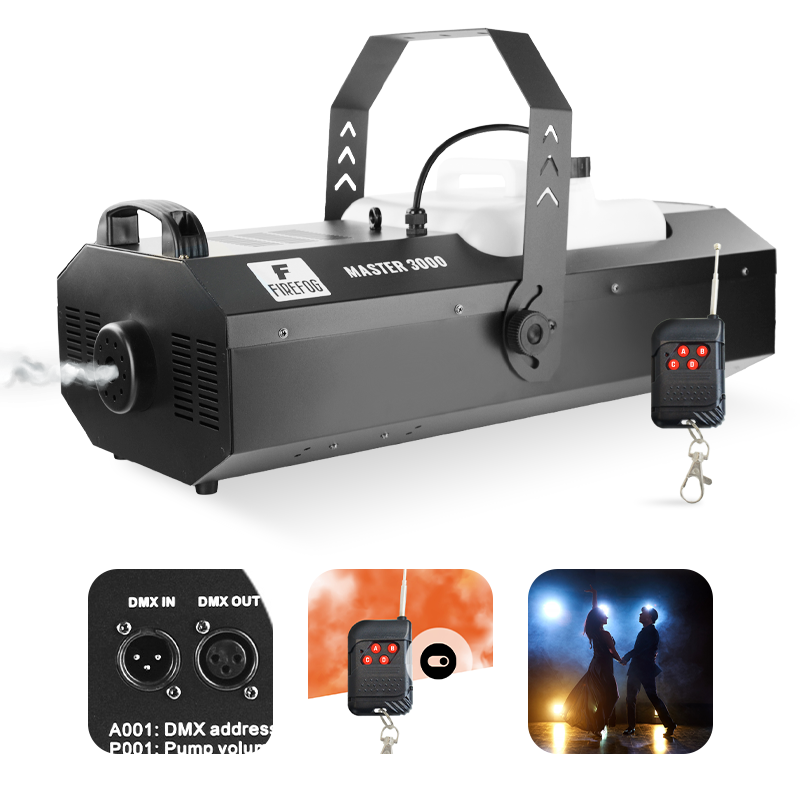 Firefog Master 3000 røykmaskin 3000 W med DMX og fjernkontroll