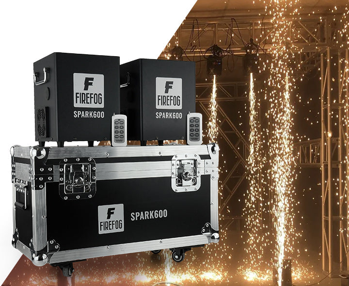 Firefog SPARK600 gnistmaskin, sett med 2 maskiner og case