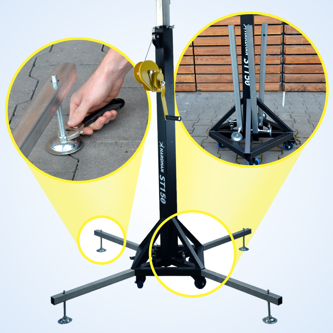 Hardman ST150 scenetårn med vinsj, 1,75 til 4,3 m, 150 kg