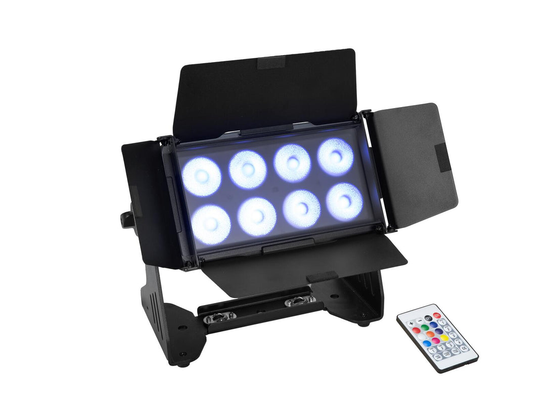 EUROLITE Sett med 4x Multiflood IP 8x10W RGBW Wash CRMX + etui