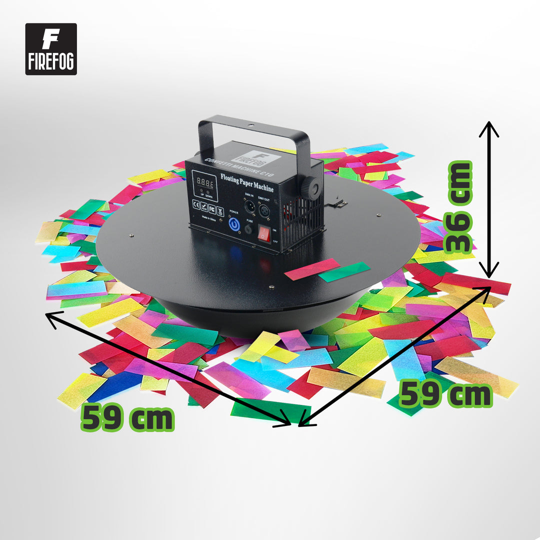 Firefog elektrisk konfettikanon 200 W med DMX og fjernkontroll