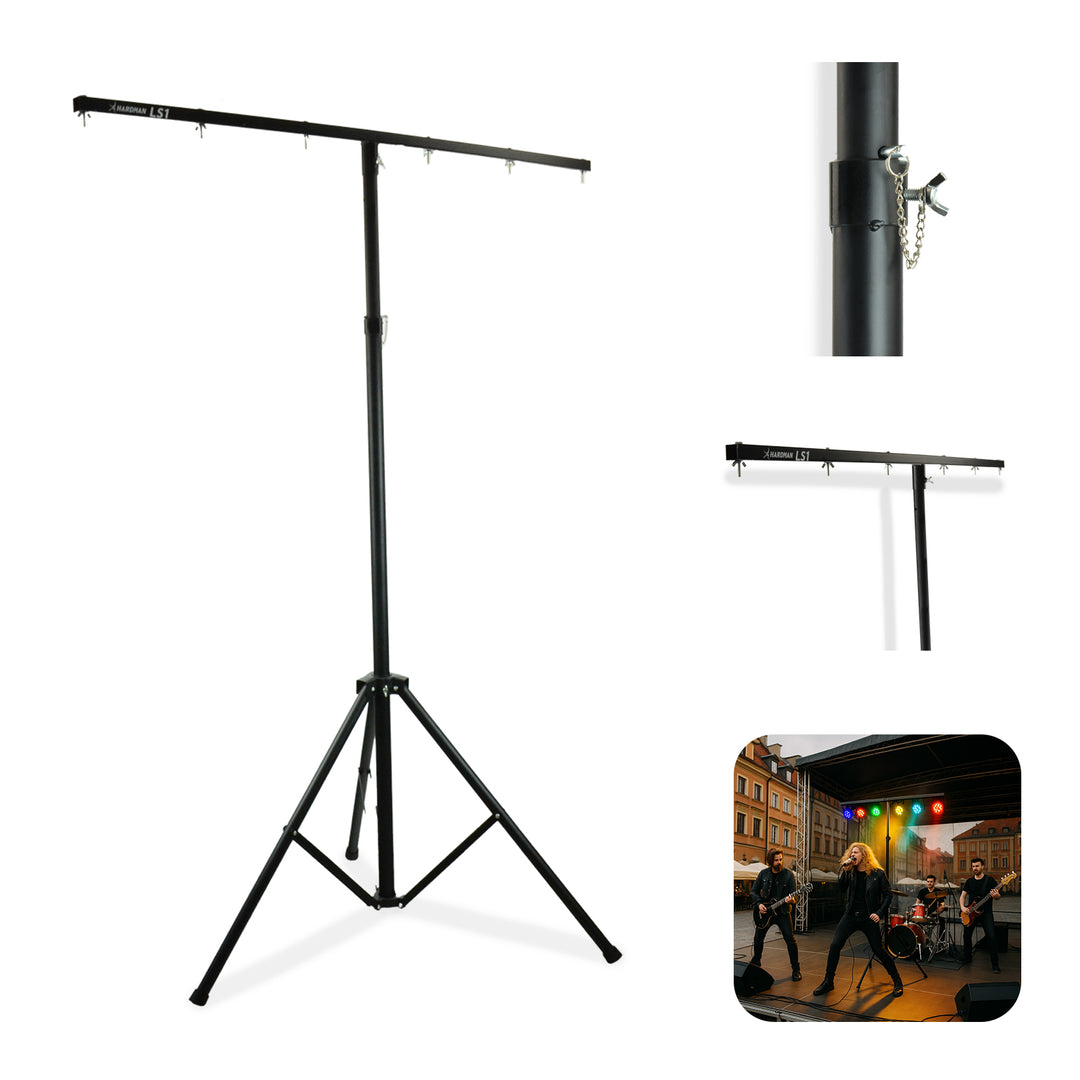 Hardman LS1 lysstativ med tverrstang, 1,6 til 2,8 m, 45 kg