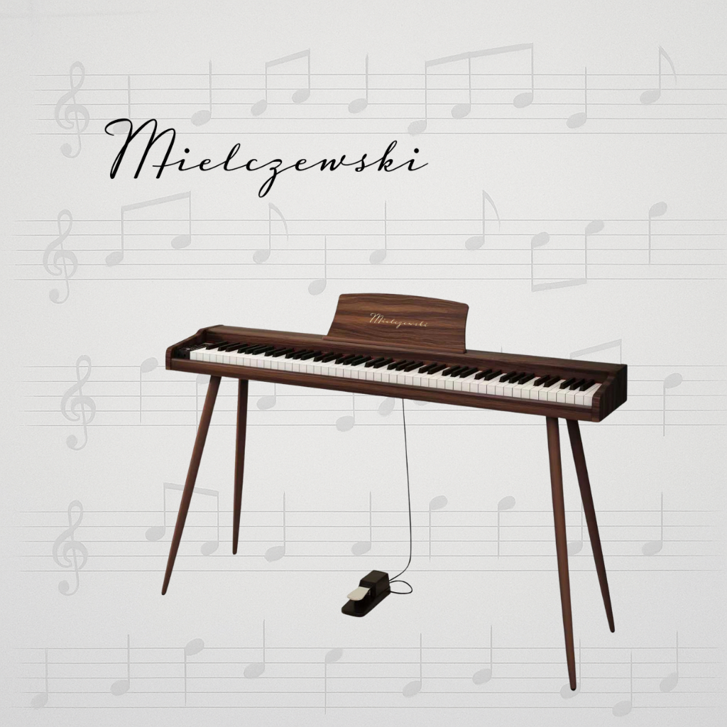 Mielczewski digitalpiano med metallben, brun
