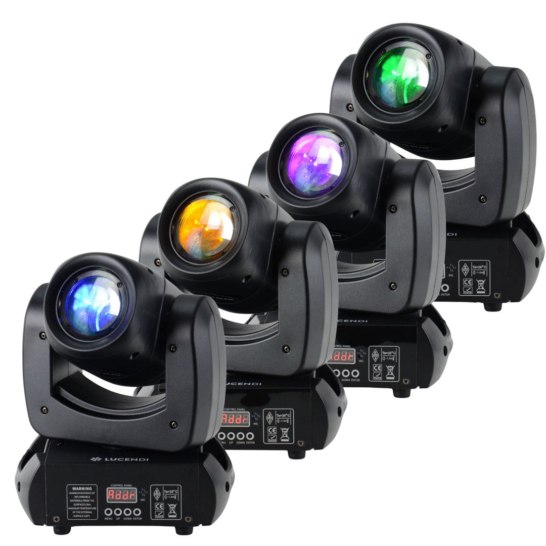 Lucendi BEAM100 moving head, sett med 4 stk. og case