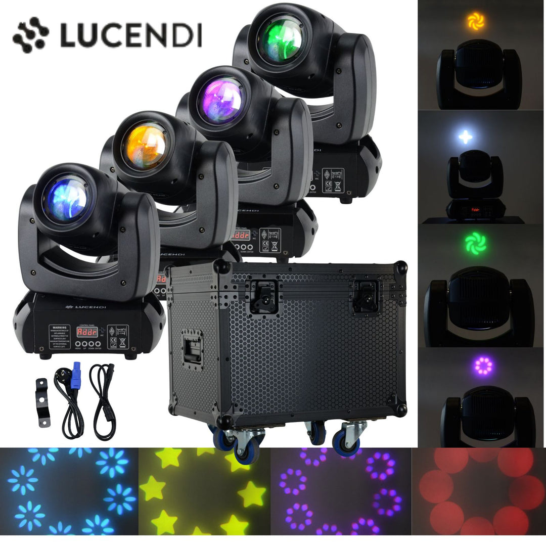 Lucendi BEAM100 moving head, sett med 4 stk. og case