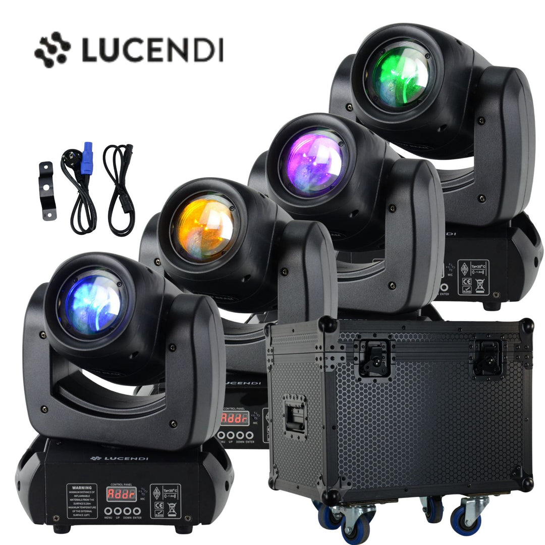 Lucendi BEAM100 moving head, sett med 4 stk. og case