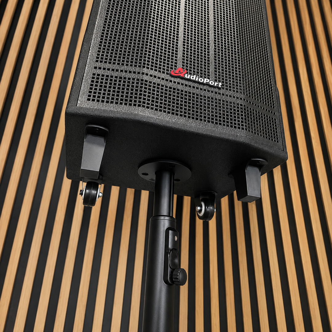 Audioport V12 transportabel aktiv høyttaler 350 W med 2 mikrofoner