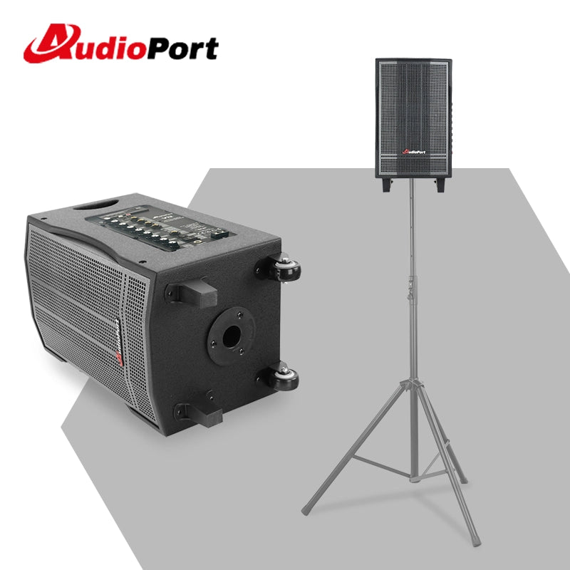 Audioport V8 transportabel aktiv høyttaler 250 W med 2 mikrofoner