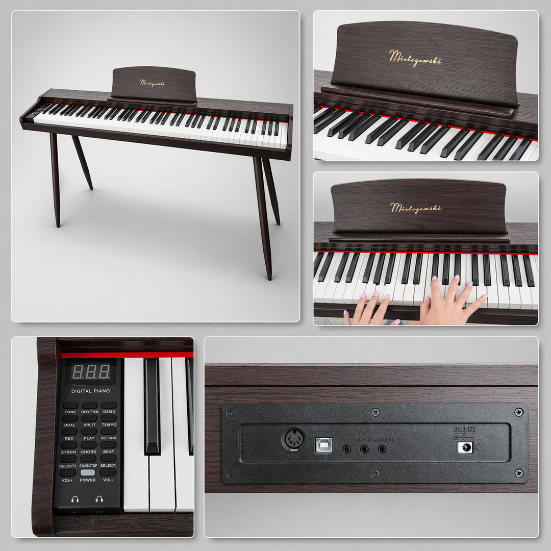 Mielczewski Virelai digitalpiano med ben, mørkebrun