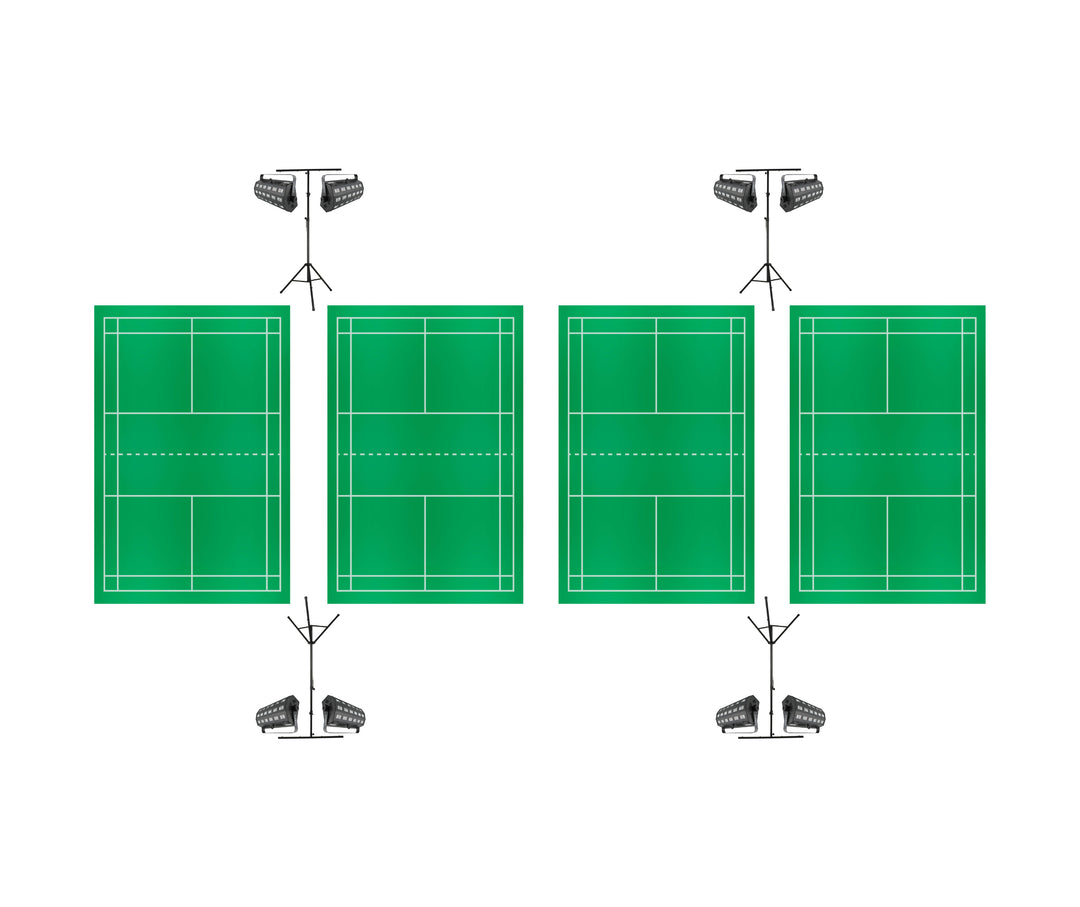 Natminton - komplett pakke for 4 baner