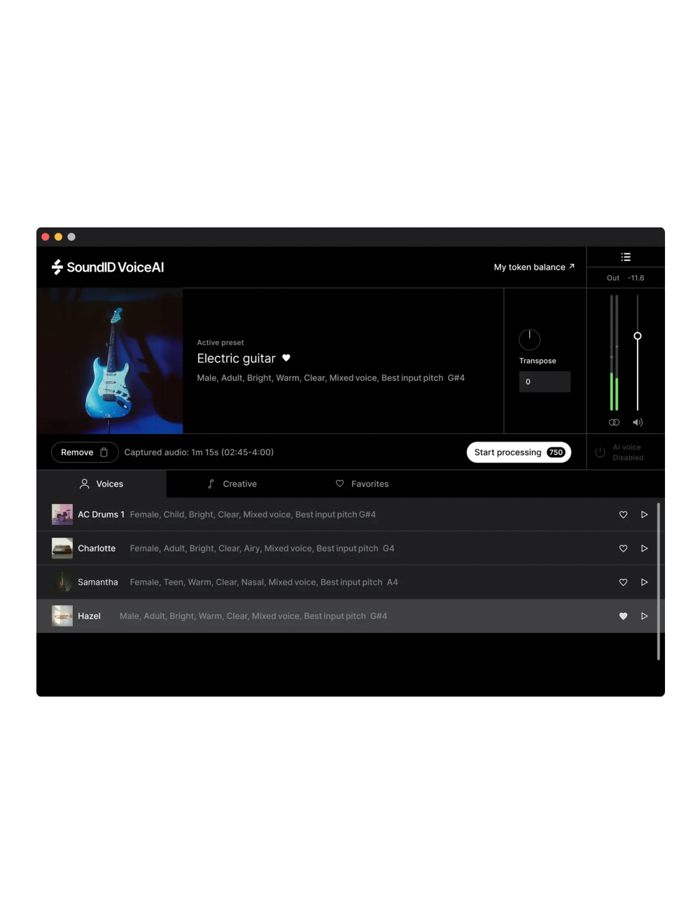 SoundID VoiceAI Liten token-pakke 72 000 tokens