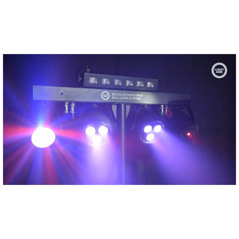 LIGHT4ME T-BAR LED PAR BLOMSTERKUGLE LASER UV STROBE diskotekbelysning multieffekt