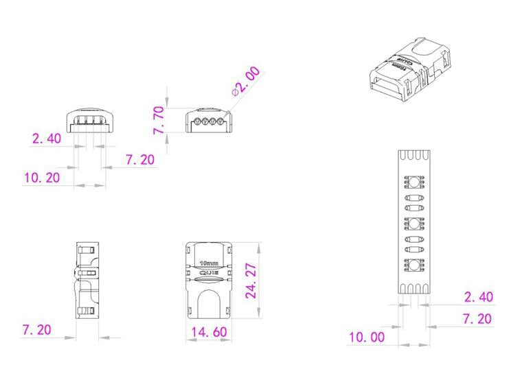 EUROLITE LED Strip fleksibel kontakt 4-pinners 10mm