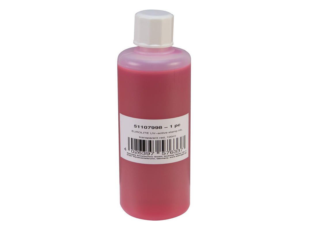 EUROLITE UV-active Stamp Ink, transparent rød, 100ml