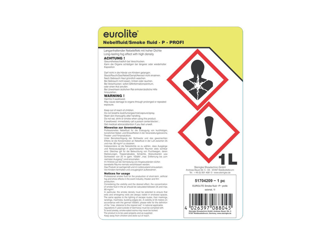 EUROLITE SMOKE FLUID -P- Professional, 1l røykvæske