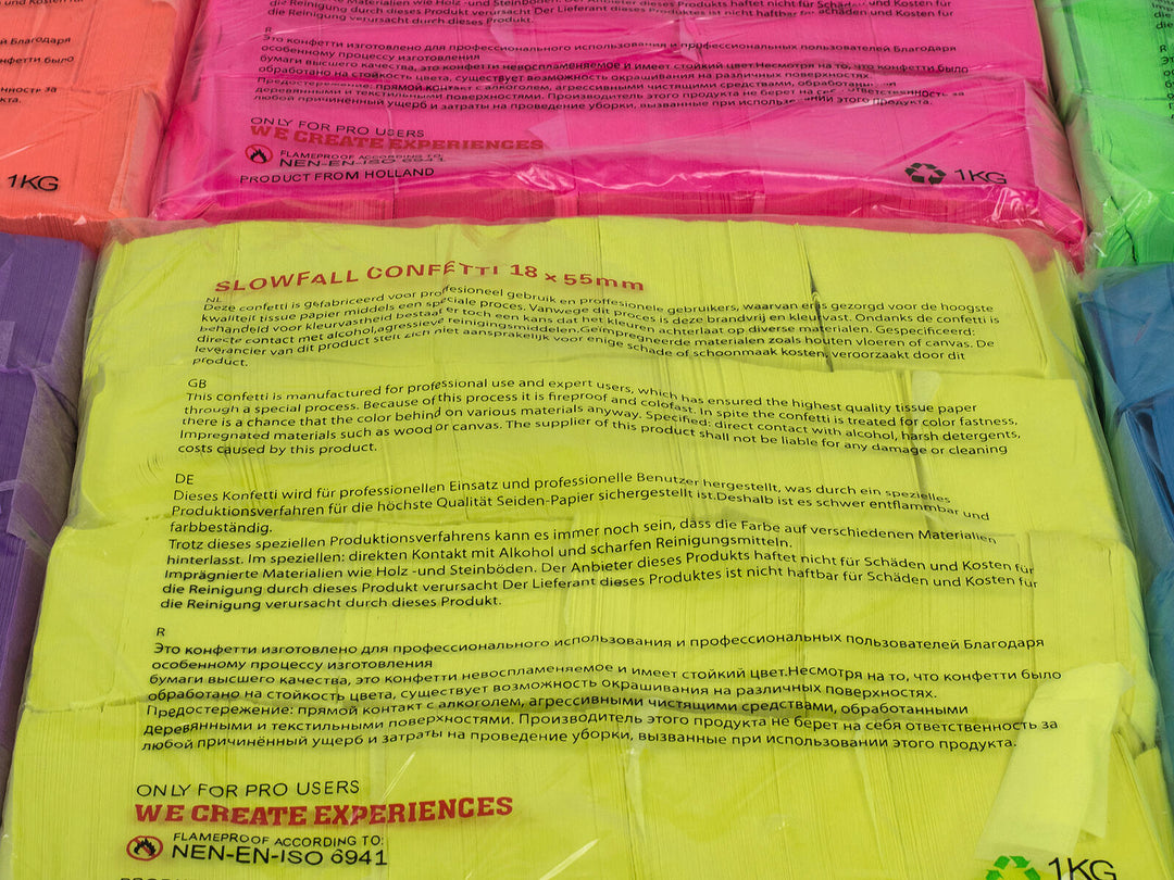 TCM FX Slowfall Confetti Rectangular 55x18mm, neon-oransje, uv active, 1kg
