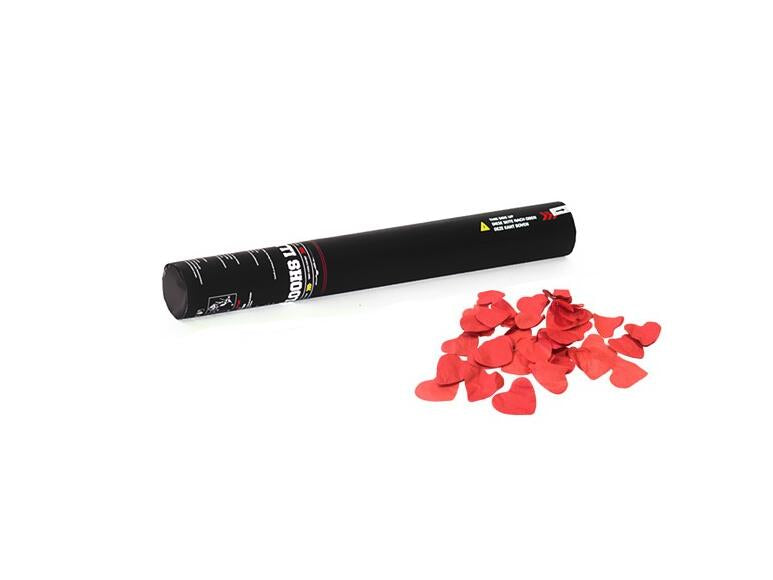 TCM FX Håndholdt konfettikanon 50cm, røde hjerter