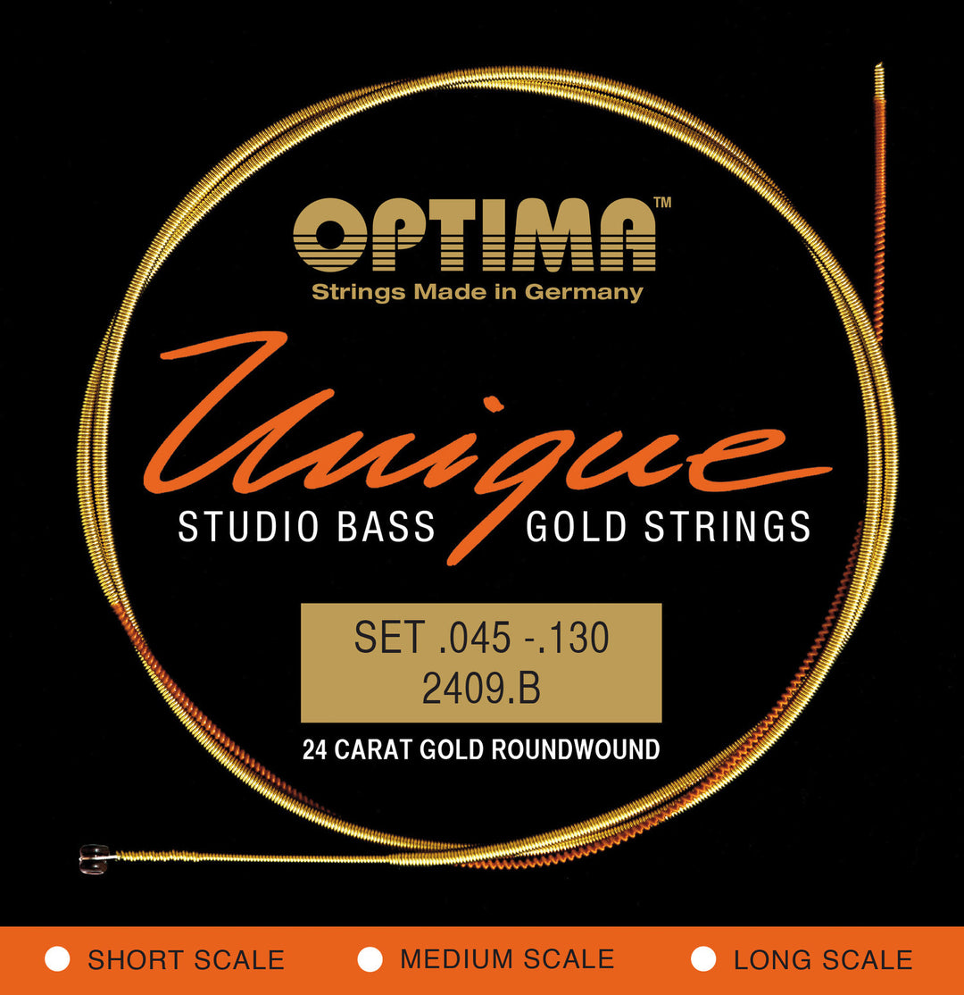 Optima E-bass-strenger Unique studio golden strings - 5-str. long sc. (2409B)
