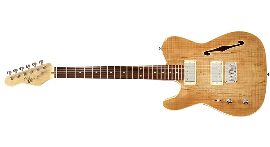 Michael Kelly 58 Thinline elektrisk gitar for venstrehendte, Spalted Maple