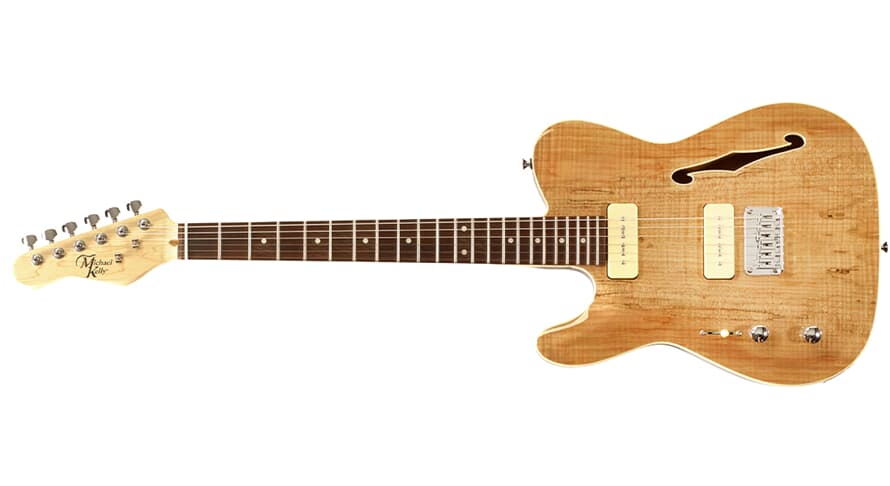 Michael Kelly 59 Thinline elektrisk gitar for venstrehendte, Spalted Maple